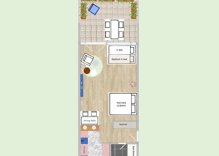 Апартаменти New With Sunny Terrace & Air Condition *